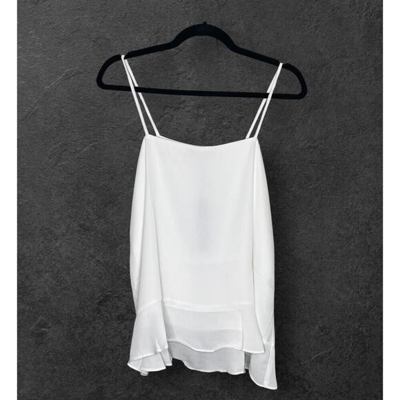 Krisa Revolve Solid White Double Layer Camisole Top Size Medium NWT - Picture 1 of 7
